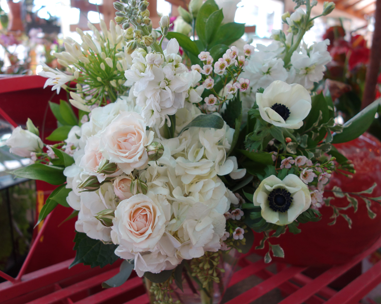 Soft Pink with Hydrangea and Spray Roses