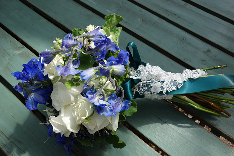 Delphinium and Rose